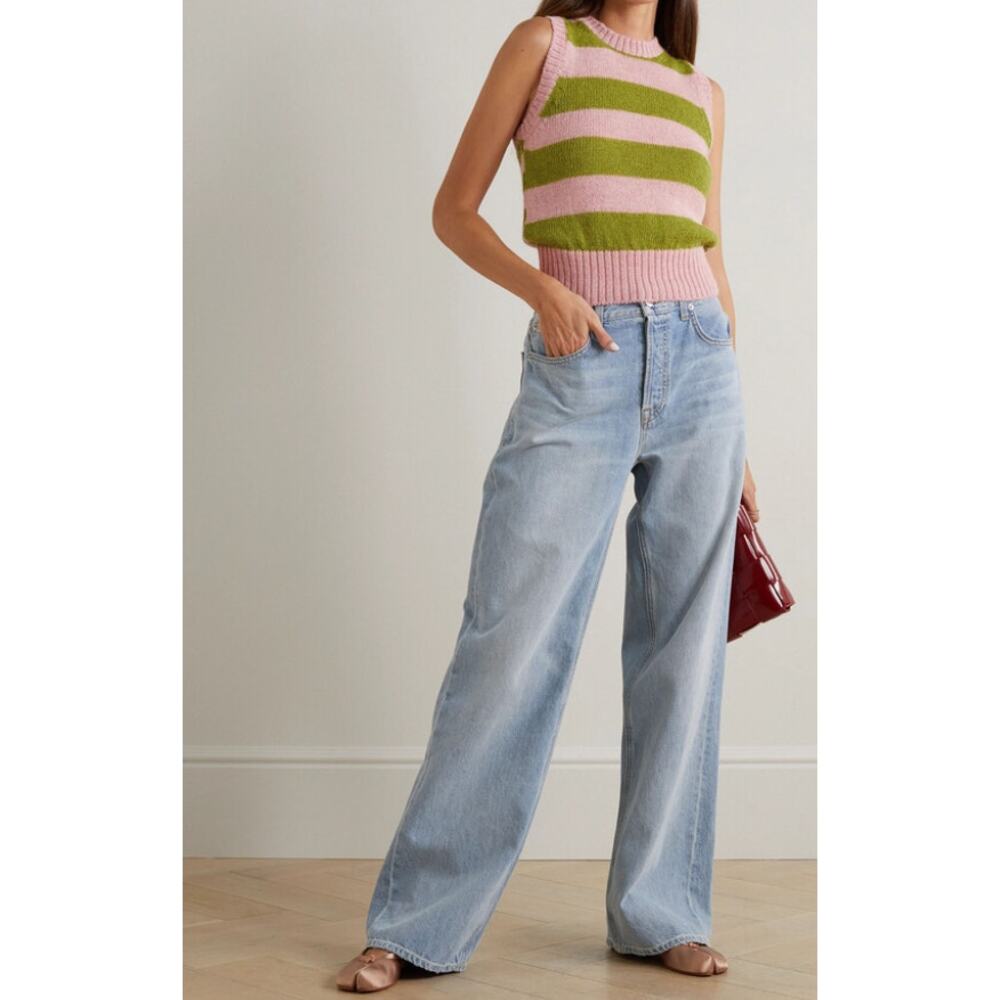 Molly Goddard Rose Striped Wool Sweater Sleeveless Vest I L